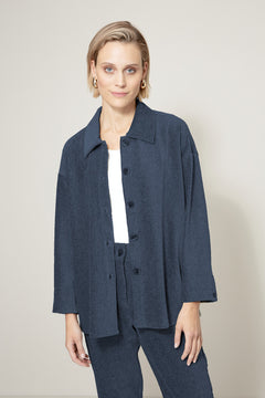 Overshirt in Jersey Cord | Navy