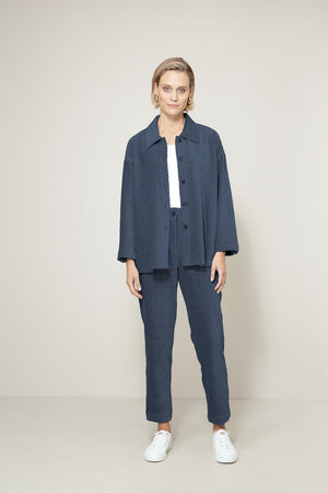 Overshirt in Jersey Cord | Navy