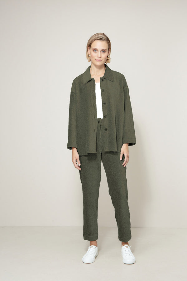 Overshirt in Jersey Cord | Olive