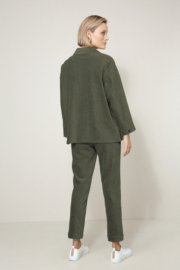 Overshirt in Jersey Cord | Olive