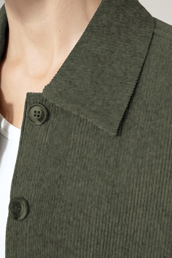 Overshirt in Jersey Cord | Olive