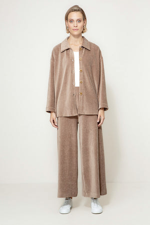 Overshirt in Jersey Wide Cord | Taupe