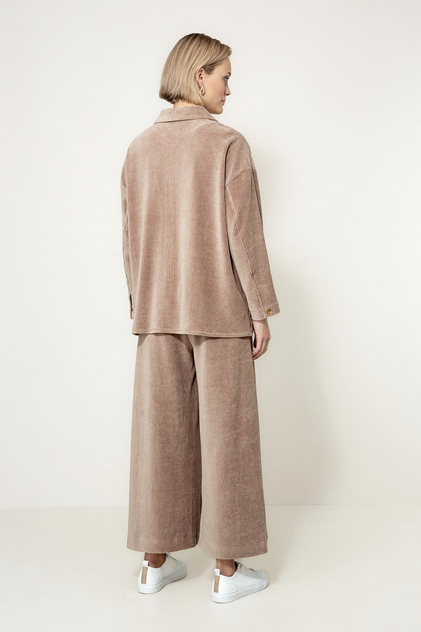 Overshirt in Jersey Wide Cord | Taupe