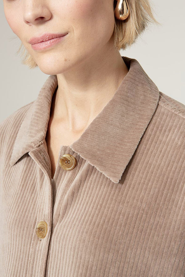 Overshirt in Jersey Wide Cord | Taupe