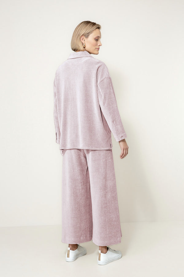 Overshirt in Jersey Wide Cord | Mauve