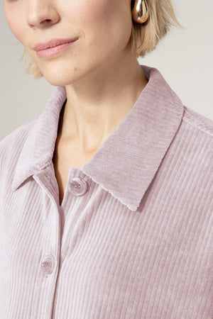 Overshirt in Jersey Wide Cord | Mauve