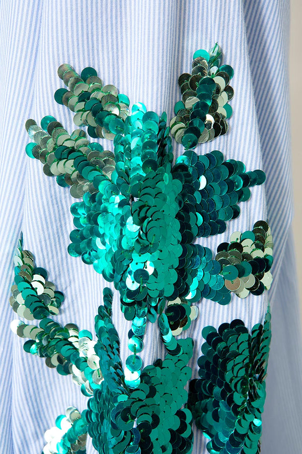 Bluse mit Pailetten | light blue