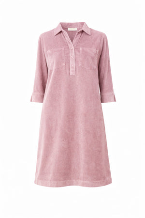 Kleid in Jersey Cord | Mauve
