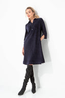 Kleid in Jersey Cord | Navy