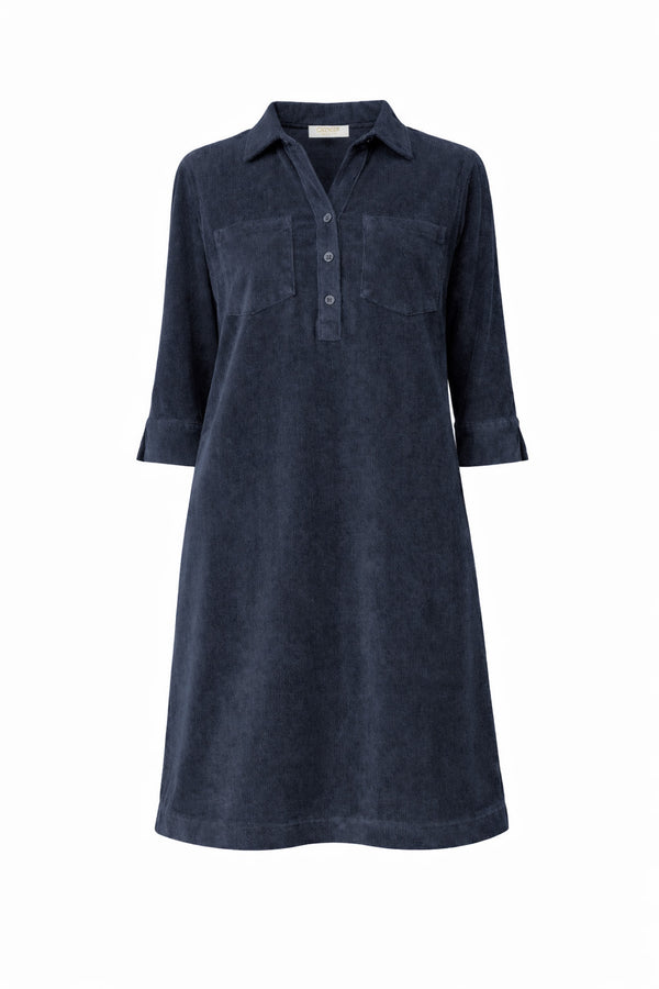 Kleid in Jersey Cord | Navy