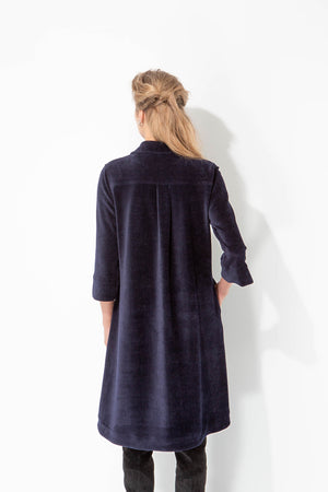 Kleid in Jersey Cord | Navy