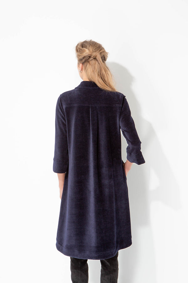 Kleid in Jersey Cord | Navy