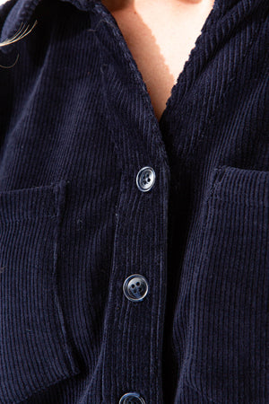 Kleid in Jersey Cord | Navy