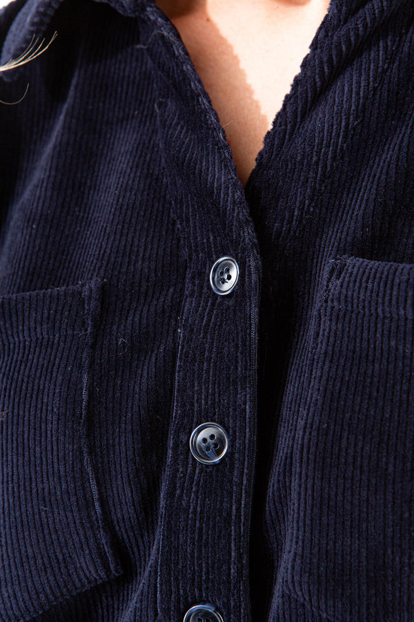 Kleid in Jersey Cord | Navy