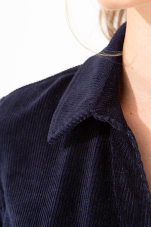 Kleid in Jersey Cord | Navy