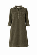 Kleid in Jersey Cord | Olive