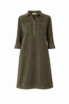Kleid in Jersey Cord | Olive