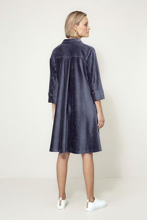 Kleid in Jersey Cord | Navy