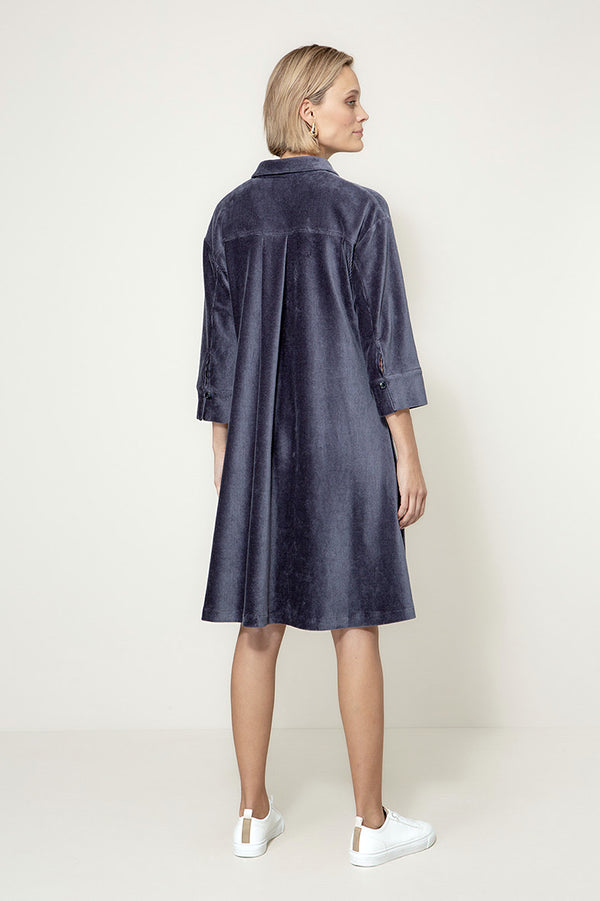 Kleid in Jersey Cord | Navy