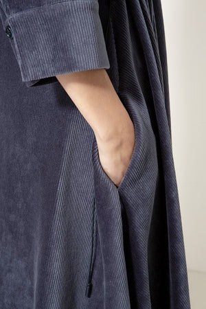 Kleid in Jersey Cord | Navy