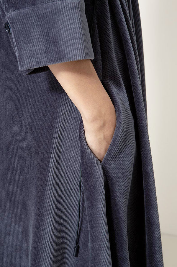 Kleid in Jersey Cord | Navy