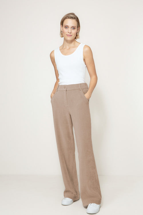 Hose in Jersey Wide Cord | Taupe