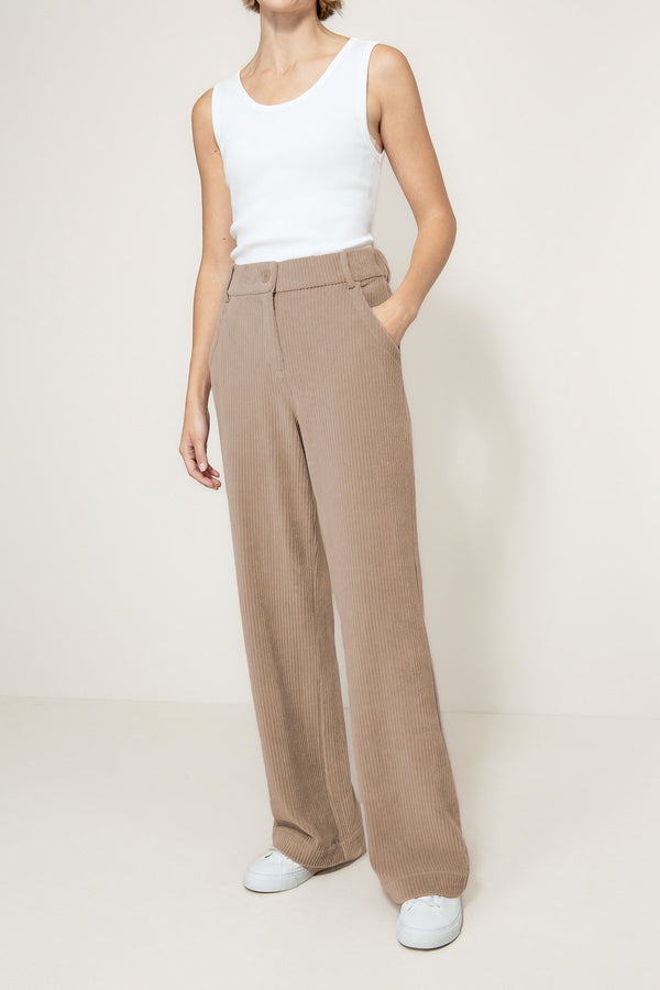 Hose in Jersey Wide Cord | Taupe