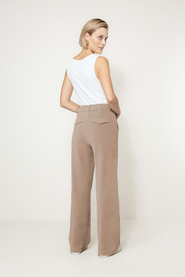 Hose in Jersey Wide Cord | Taupe