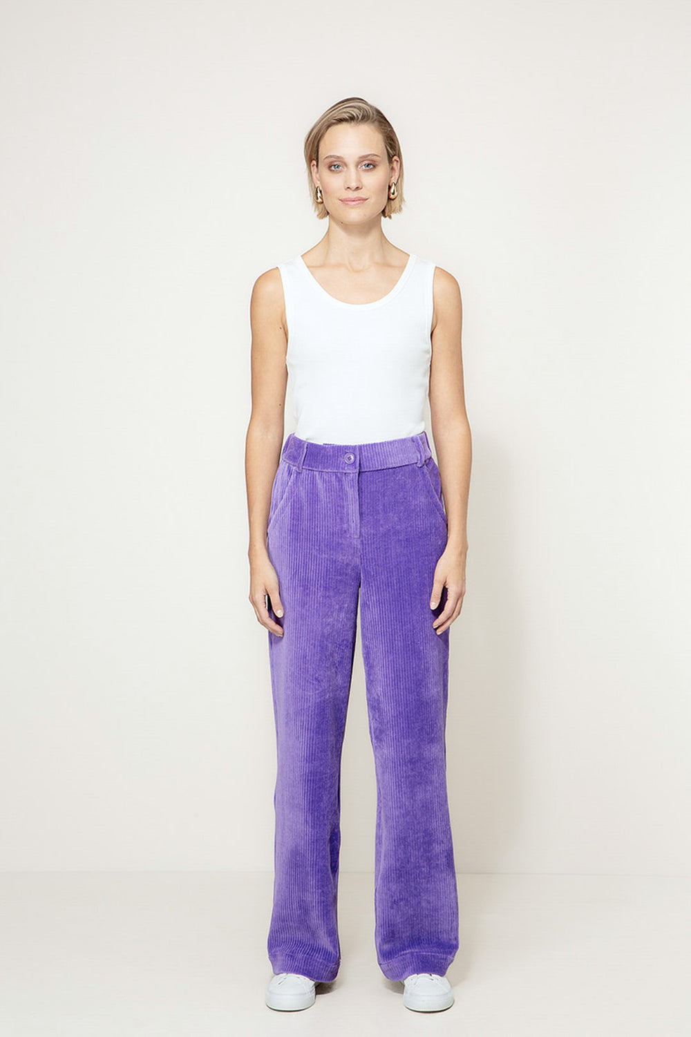 Hose in Jersey Wide Cord | Violet