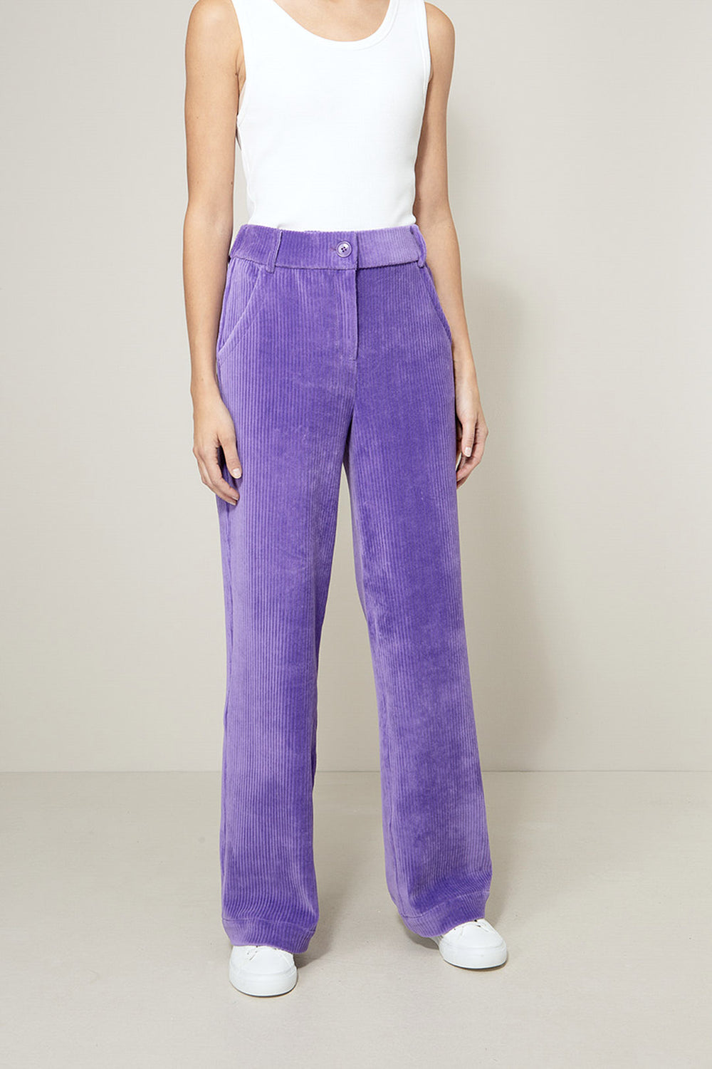 Hose in Jersey Wide Cord | Violet