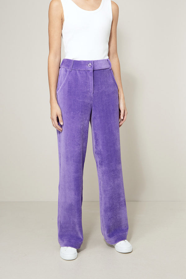 Hose in Jersey Wide Cord | Violet