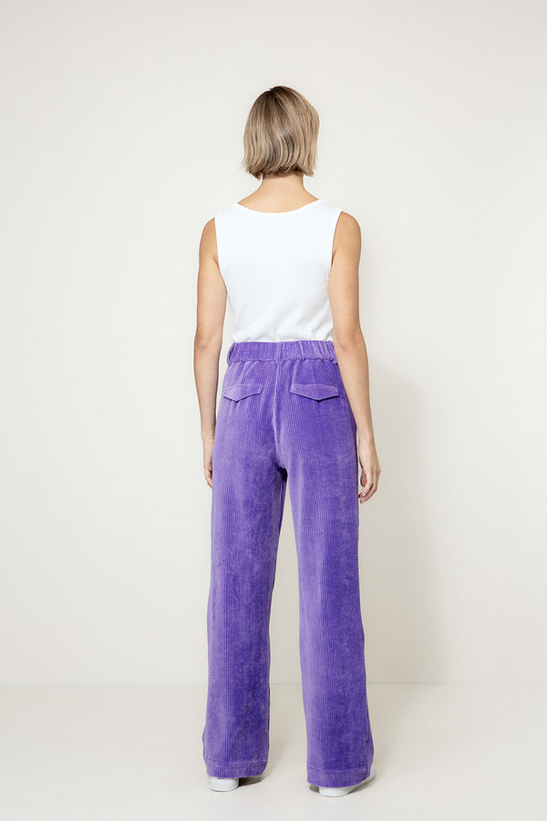 Hose in Jersey Wide Cord | Violet