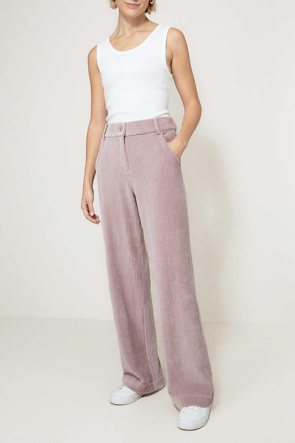 Hose in Jersey Wide Cord | Mauve