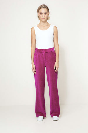 Hose in Jersey Wide Cord | Pink Berry