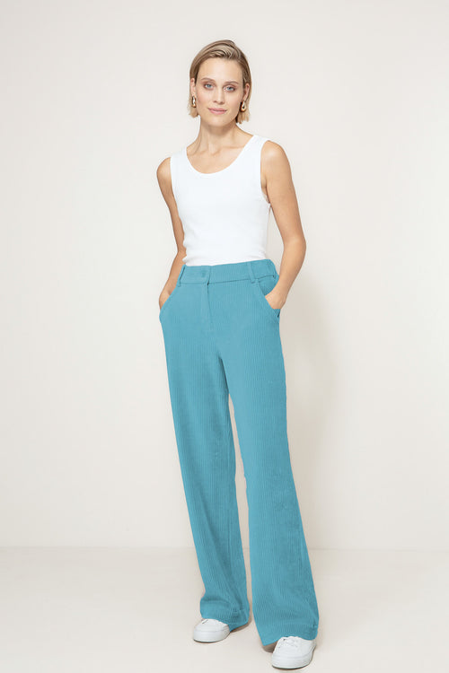 Hose in Jersey Wide Cord | Teal