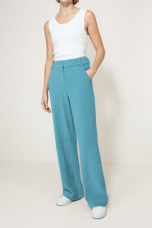 Hose in Jersey Wide Cord | Teal