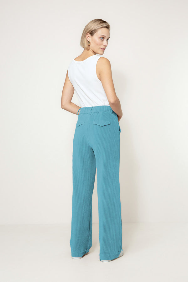 Hose in Jersey Wide Cord | Teal
