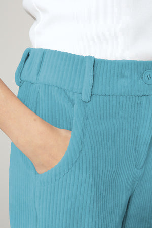Hose in Jersey Wide Cord | Teal
