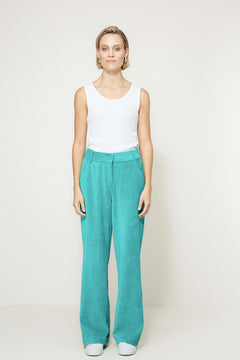 Hose in Jersey Wide Cord | Turquoise