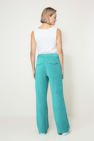 Hose in Jersey Wide Cord | Turquoise