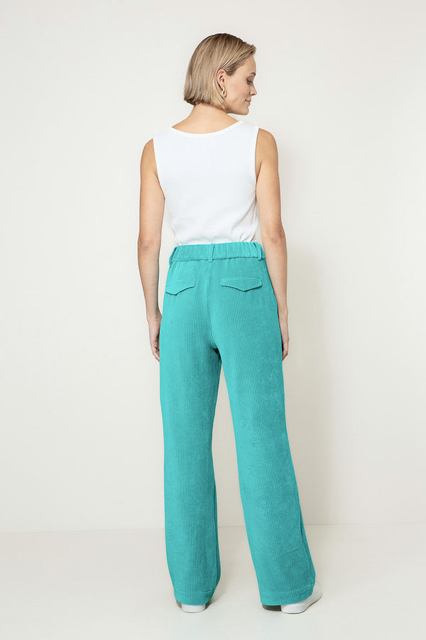 Hose in Jersey Wide Cord | Turquoise