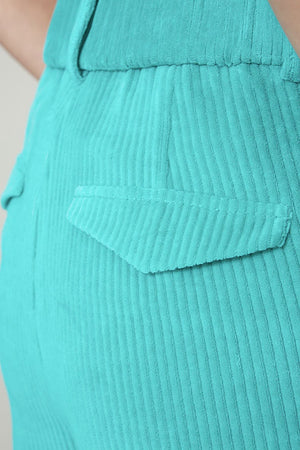Hose in Jersey Wide Cord | Turquoise