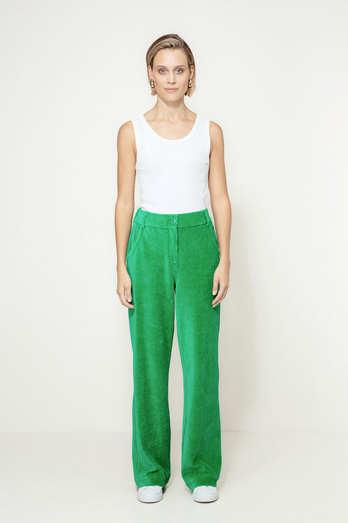 Hose in Jersey Wide Cord | Green