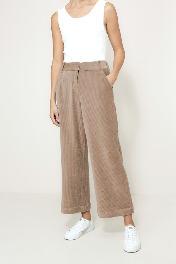 Hose in Jersey Wide Cord | Taupe