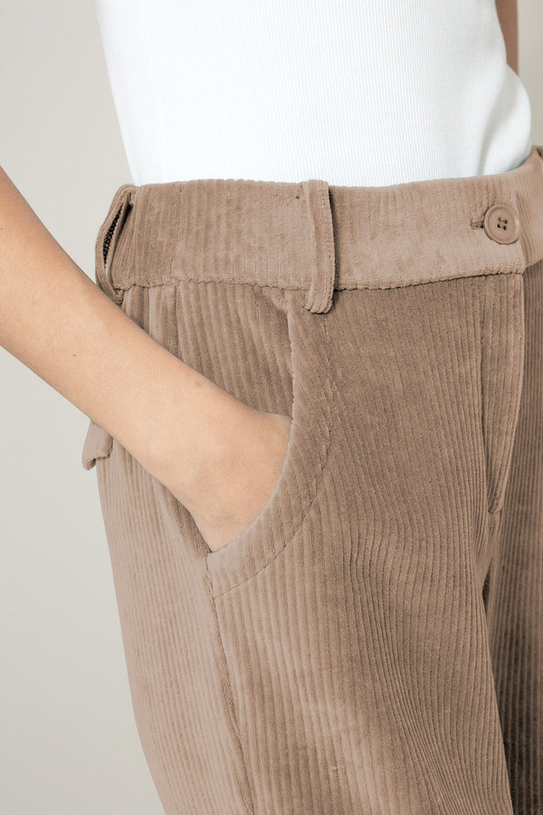 Hose in Jersey Wide Cord | Taupe