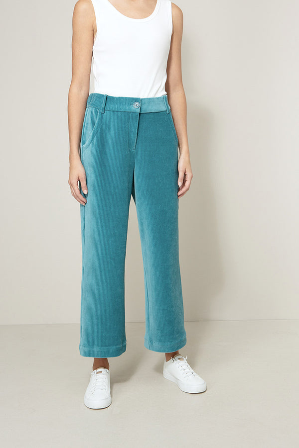 Hose in Jersey Wide Cord | Teal