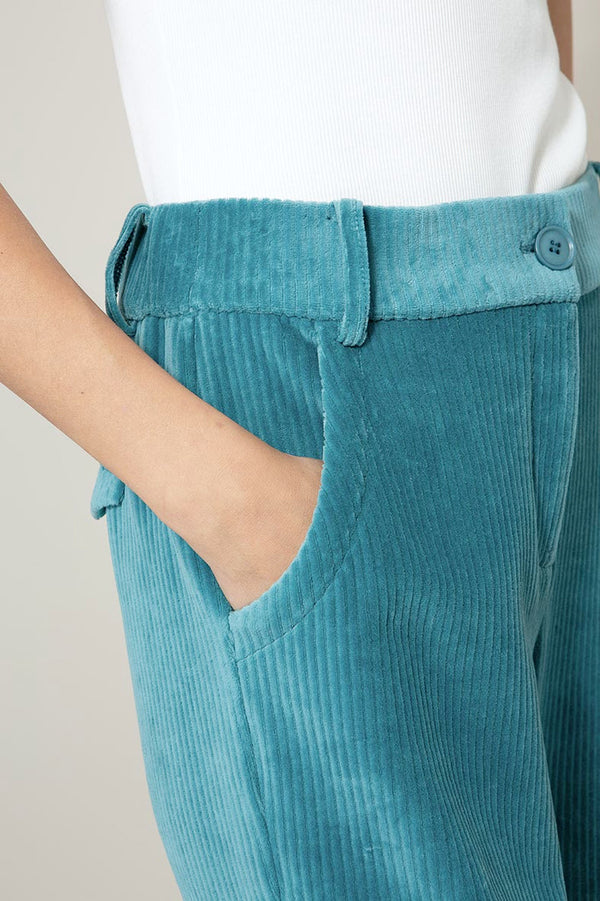 Hose in Jersey Wide Cord | Teal