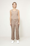 Hose in veganem Leder | Taupe