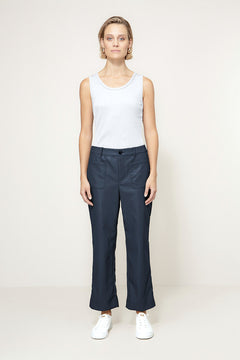 Hose in veganem Leder | Navy