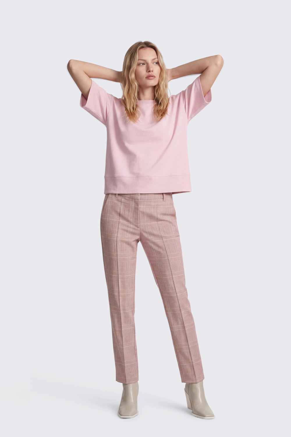 Karrierte Hose in Heavy Jersey